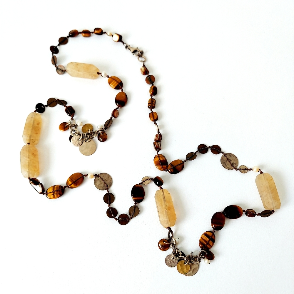 Silpada tiger eye necklace w accents